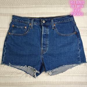 Levi’s 501 Button Fly High Rise Denim Cutoff Shorts W30 NEW Distressed
